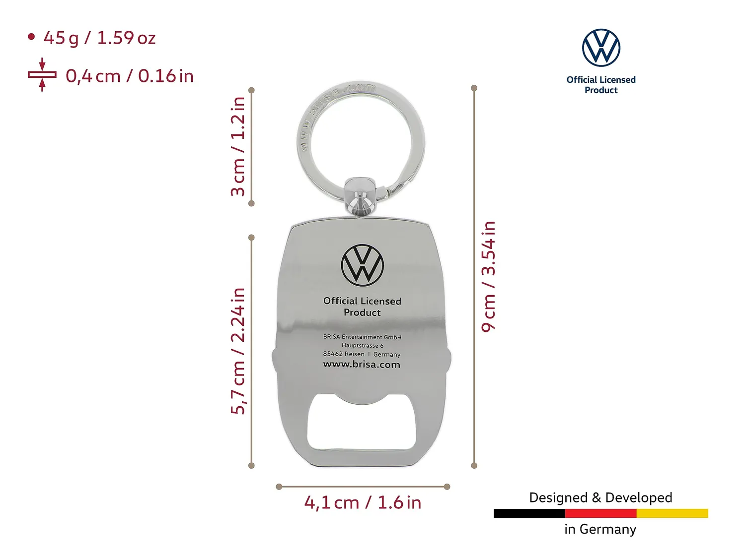 Brisa Coccinelle porte-clés voiture boîte métal