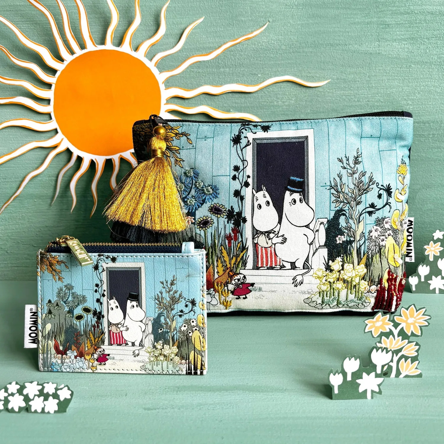 Moomintroll Riviera porte-monnaie bleu clair zippé