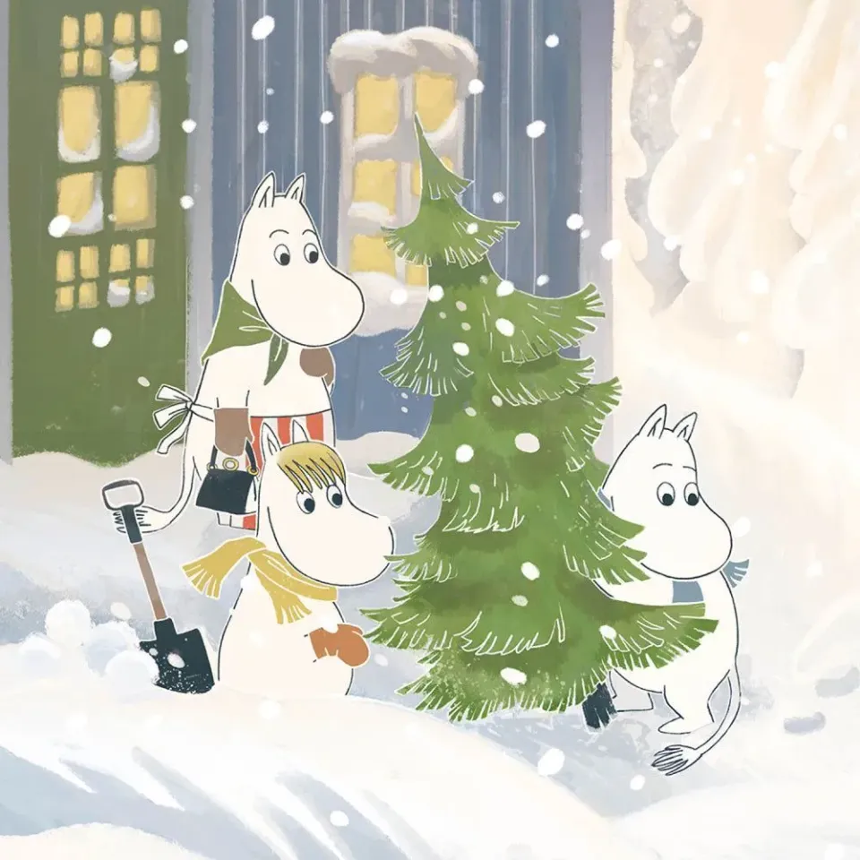 Moomintroll Carrying Tree Carte de Noël 160 mm