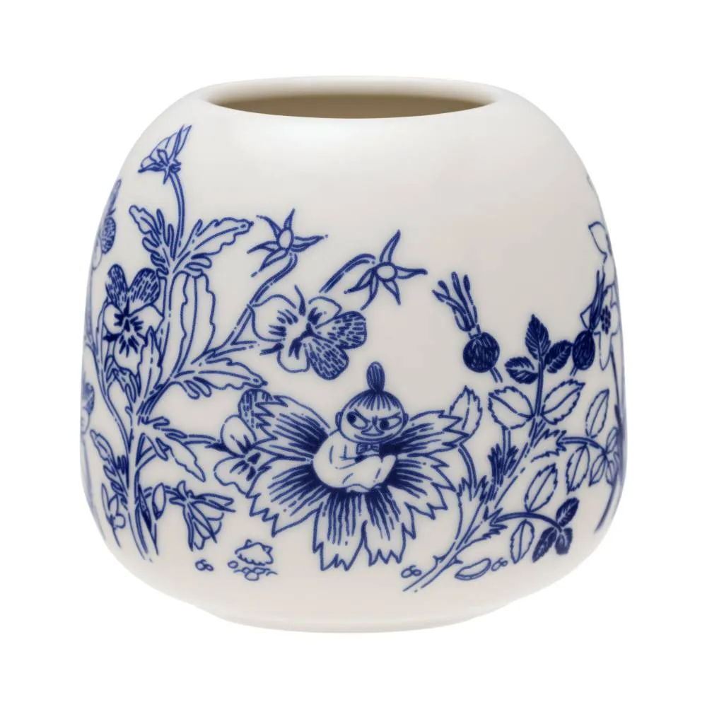 Moomintroll Haru vase bleu blanc porcelaine