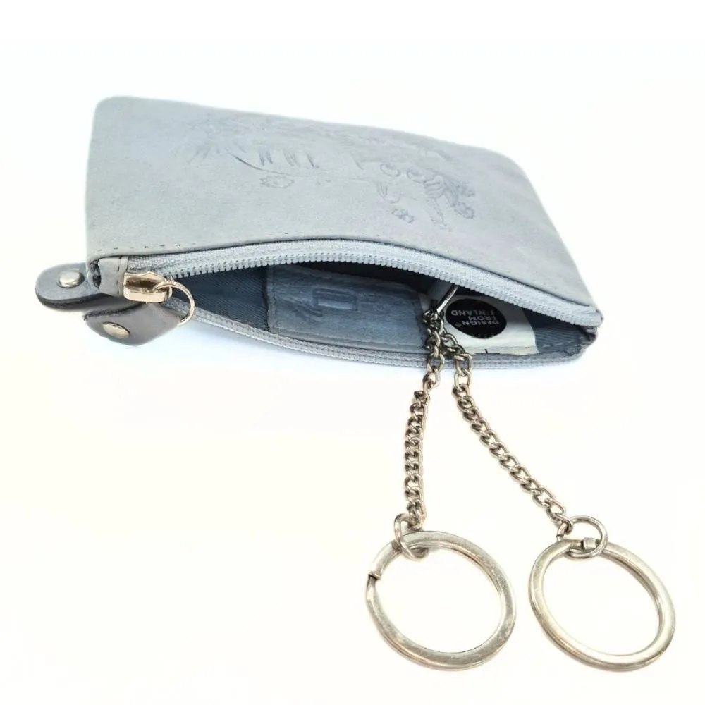 Moomintroll porte-monnaie cuir bleu 12x9 cm