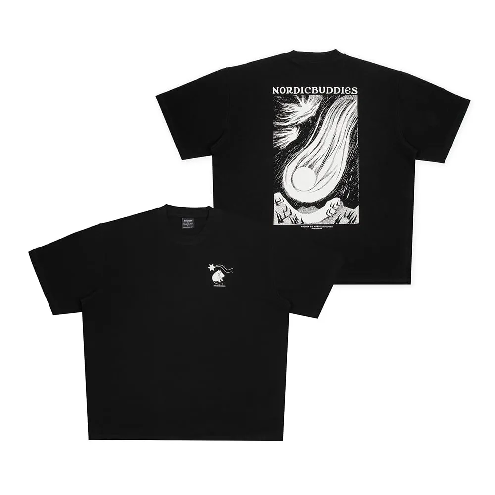 Moomintroll Comet T-shirt Unisexe Noir coton bio