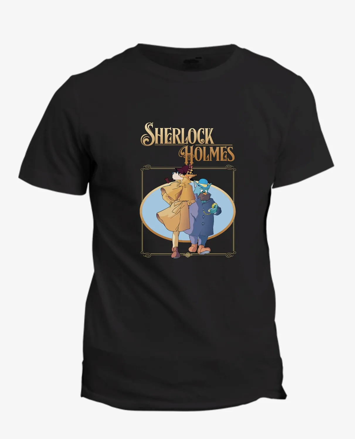 T-shirt Sherlock Holmes manga animé coton