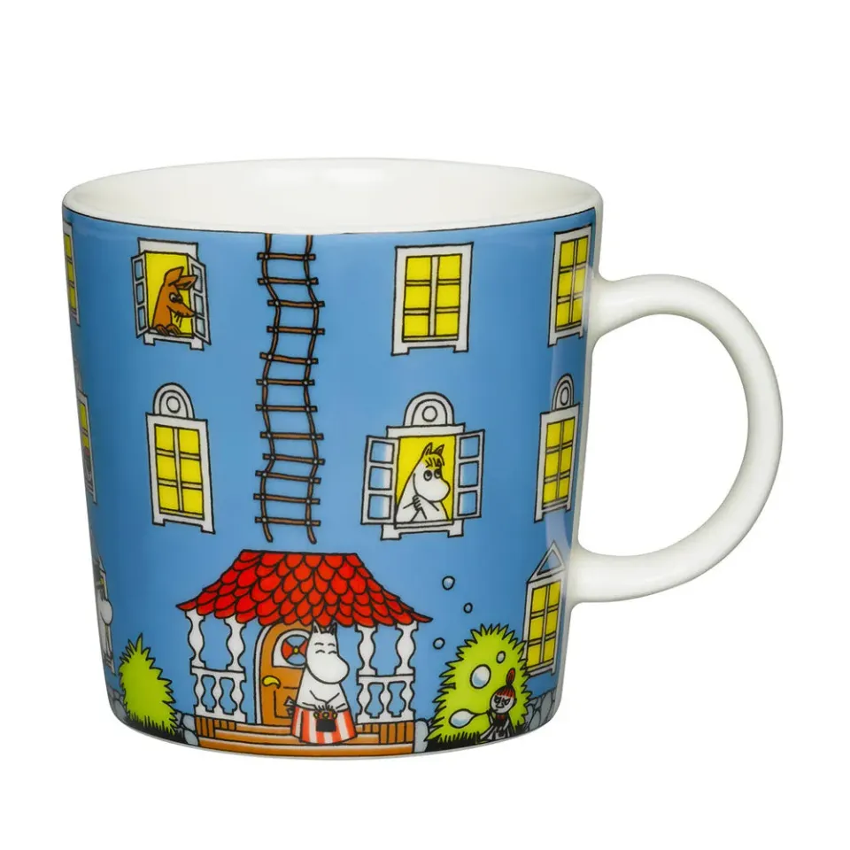 Moomintroll Moominhouse mug 30 cl bleu en vitro-porcelaine