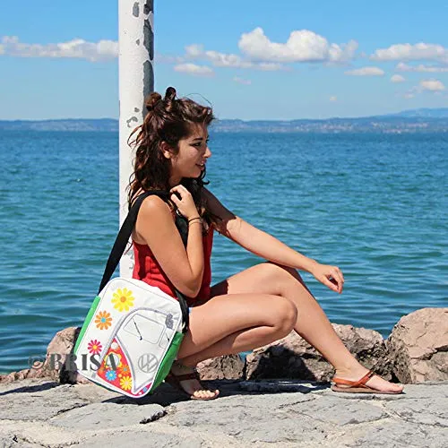 Brisa VW Collection T1 Flower Power sac bandoulière blanc