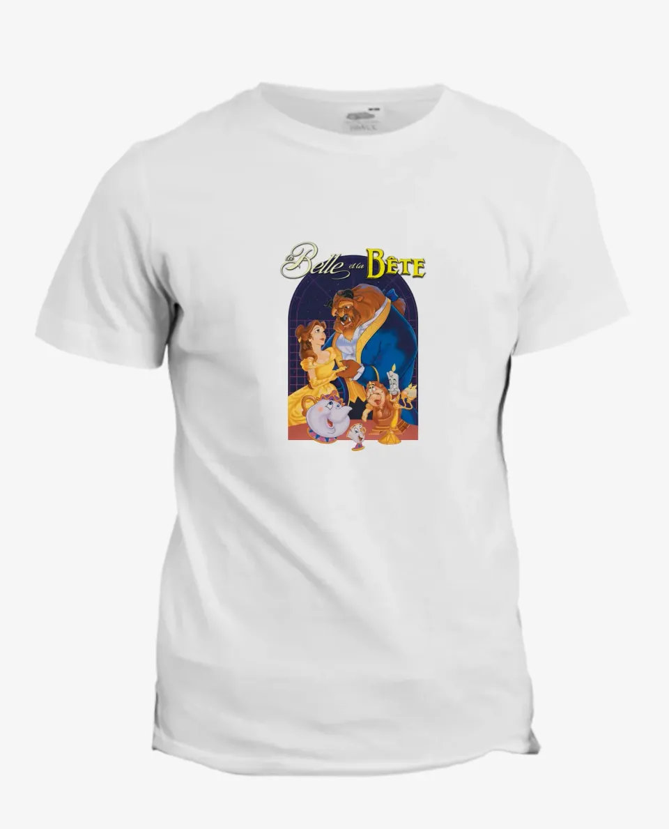 Pixgoodies La Belle et la Bête Amour selon Disney t-shirt coton