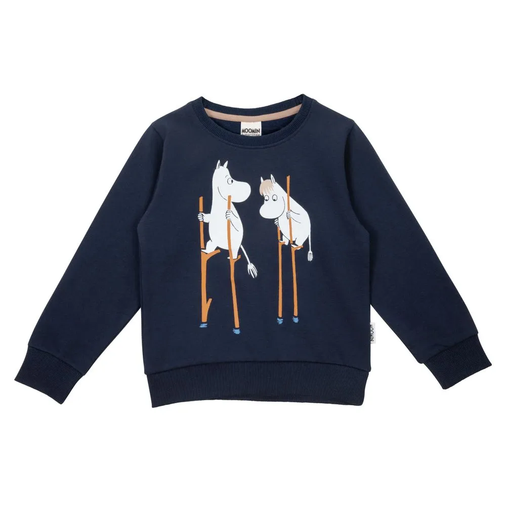 Moomintroll Adventure sweat enfant bleu marine coton