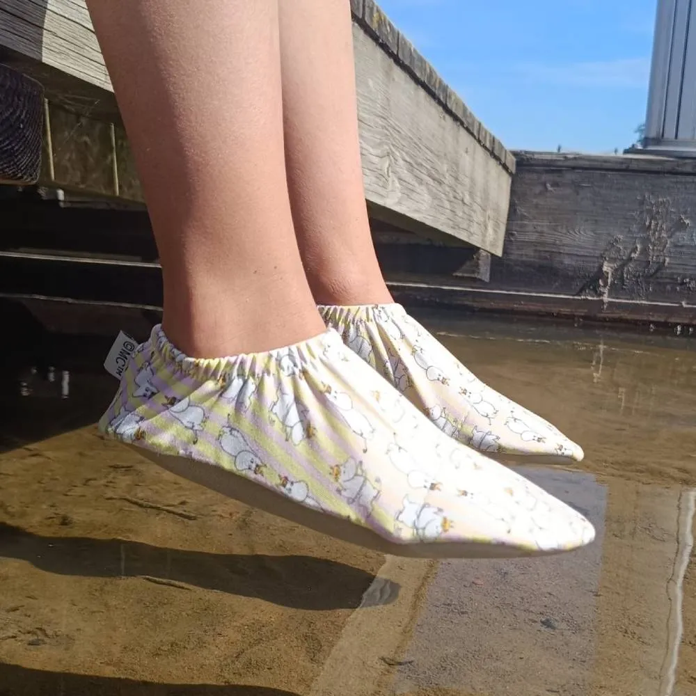 Moomintroll Snorkmaiden chaussons jaunes enfant antidérapants