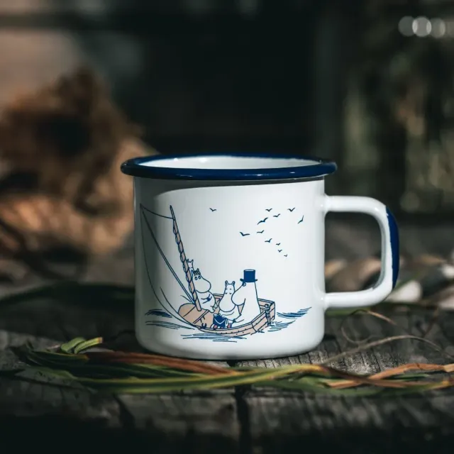 Moomintroll Sailors Mug émaillé famille en mer