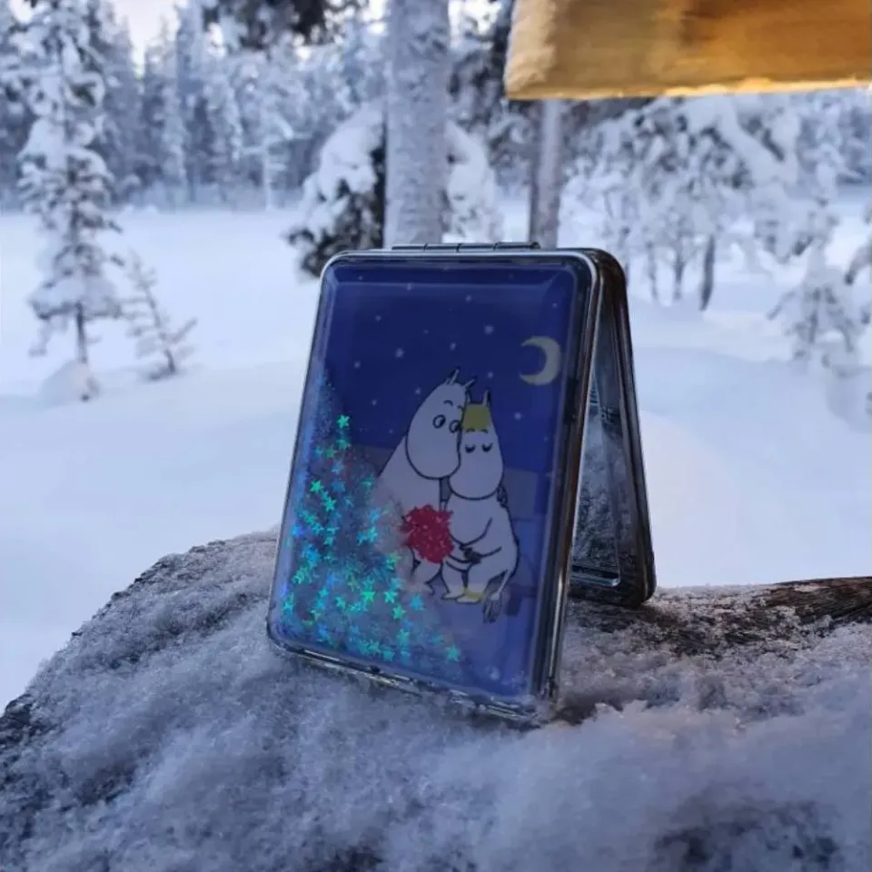Moomintroll Snorkmaiden boîte miroir paillettes 8 cm
