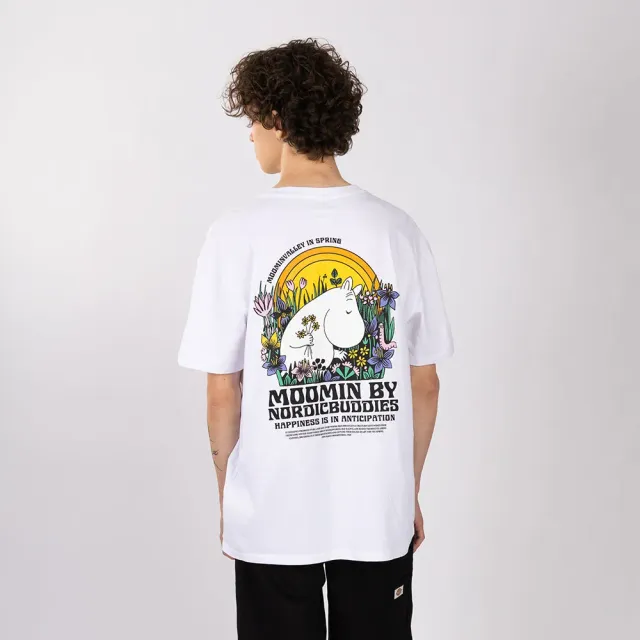 Moomintroll Picking Flowers t-shirt blanc coton