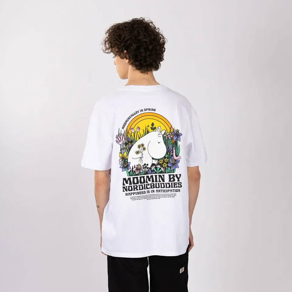 Moomintroll Picking Flowers t-shirt blanc coton