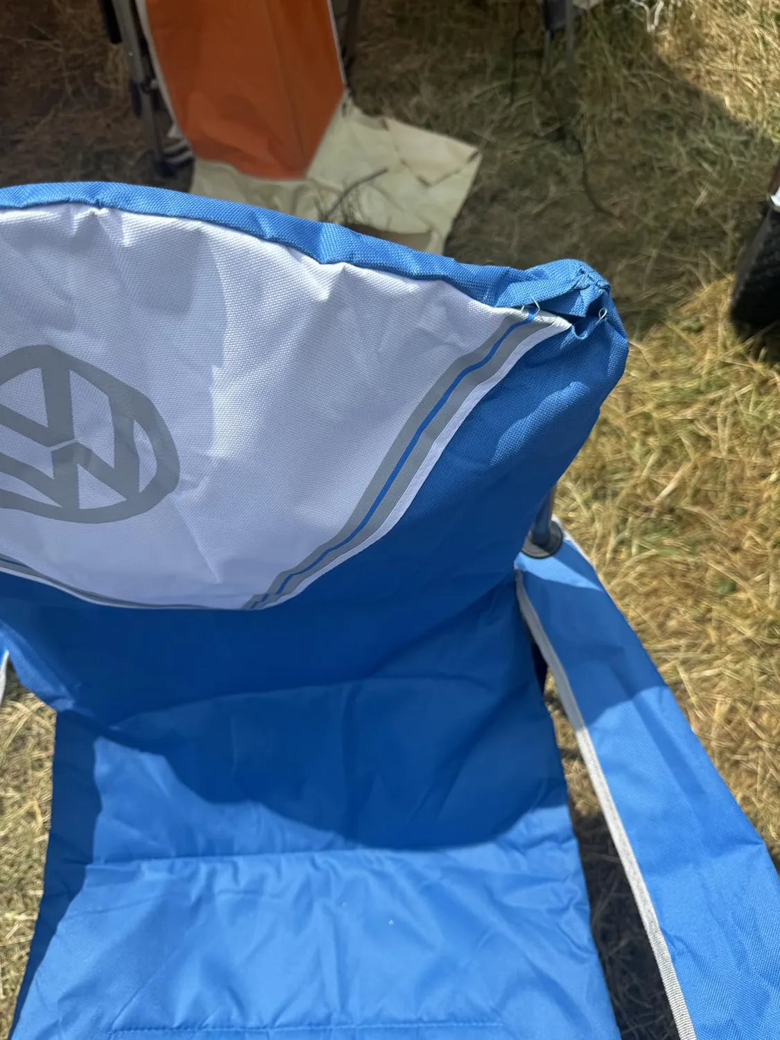 Brisa VW Collection chaise camping T1 Deluxe bleue 100 kg