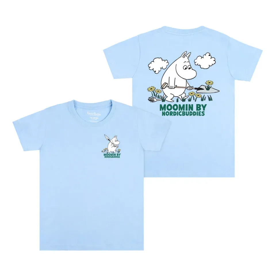Moomintroll Gardening t-shirt enfant bleu clair coton
