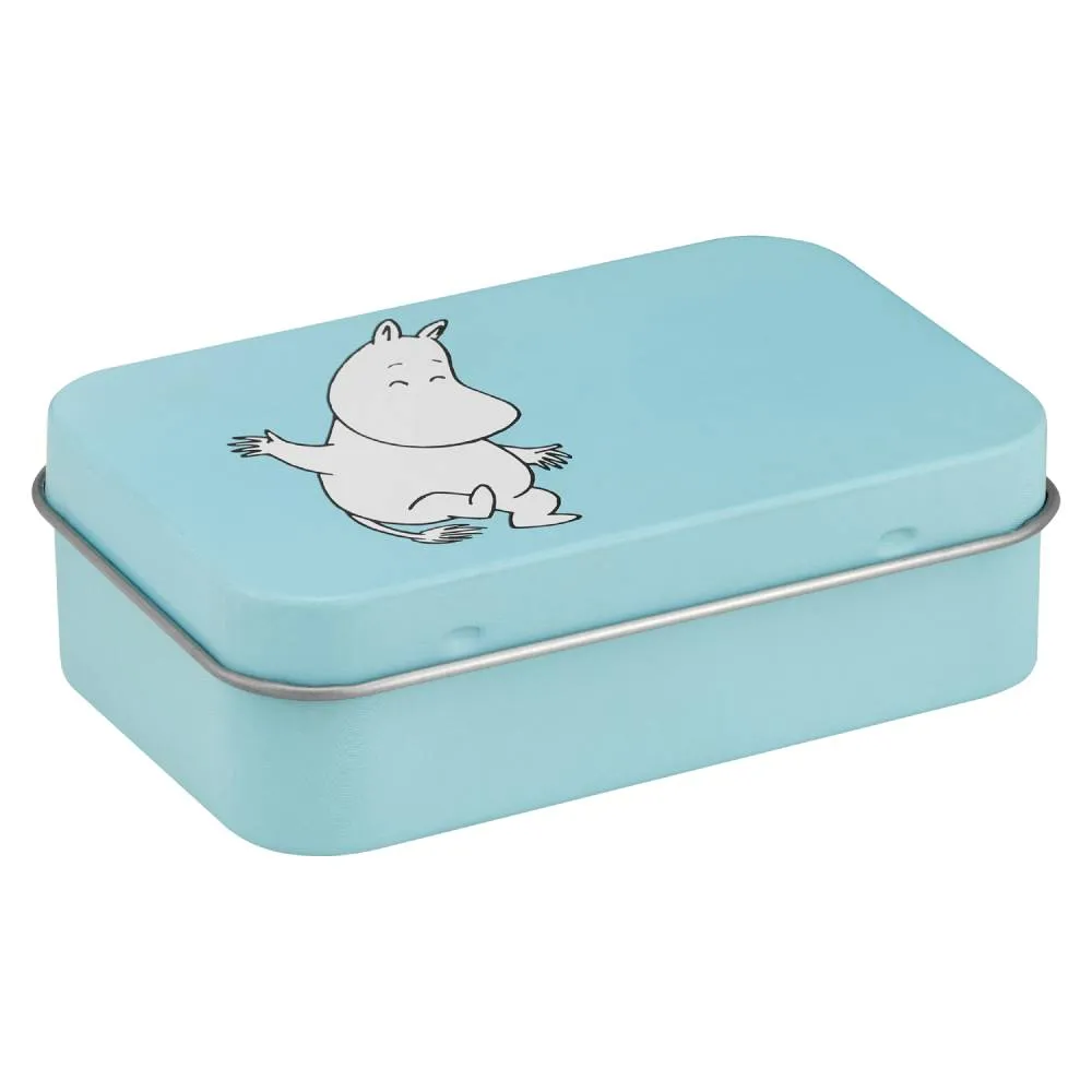 Moomintroll Retro boîte métal bleue 10 cm Muurla
