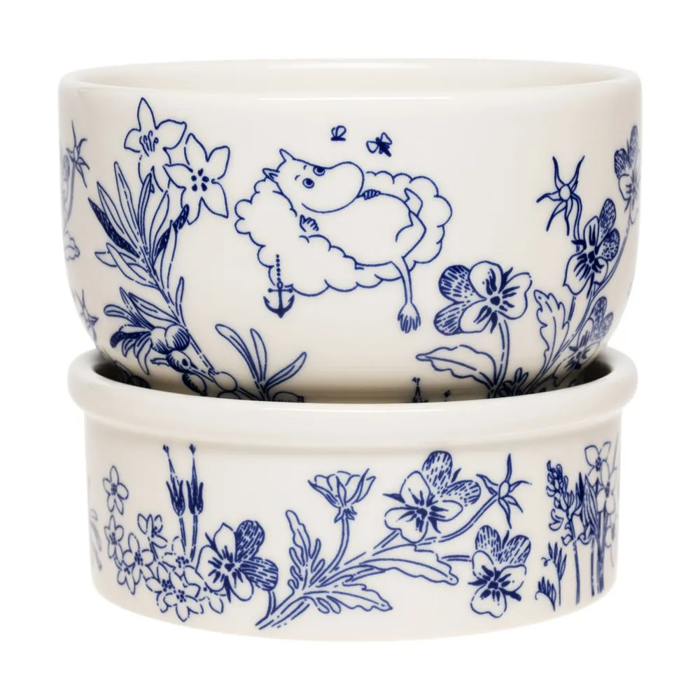 Moomintroll Haru cache-pot vitroporcelaine bleu