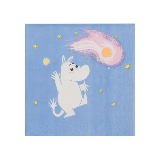 Moomintroll Space Adventure serviette en papier bleue 33 cm