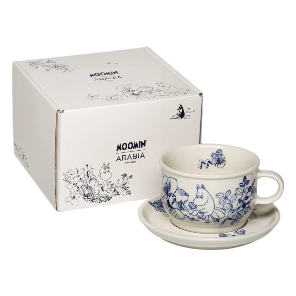 Moomintroll Haru tasse et soucoupe 284 ml bleu blanc