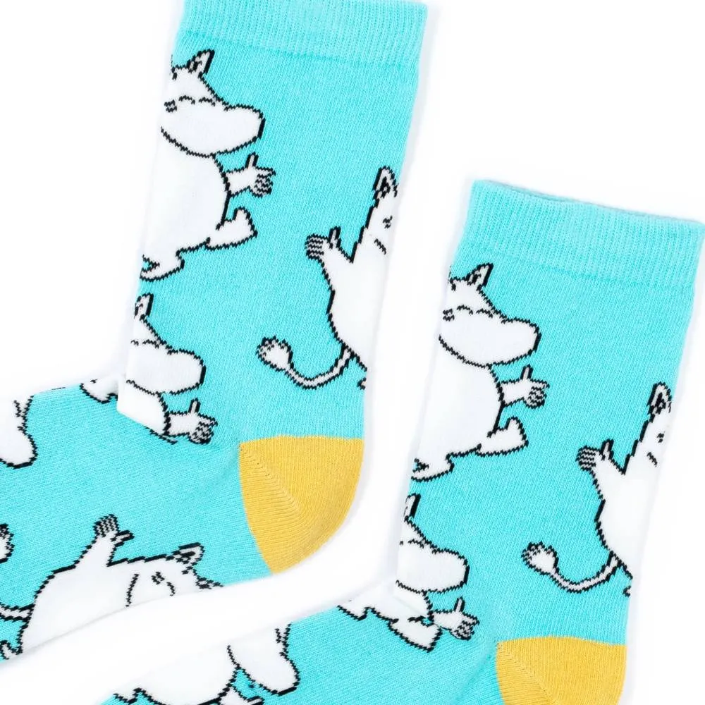 Moomintroll Happy chaussettes coton turquoise 36-42